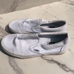 White slip on vans